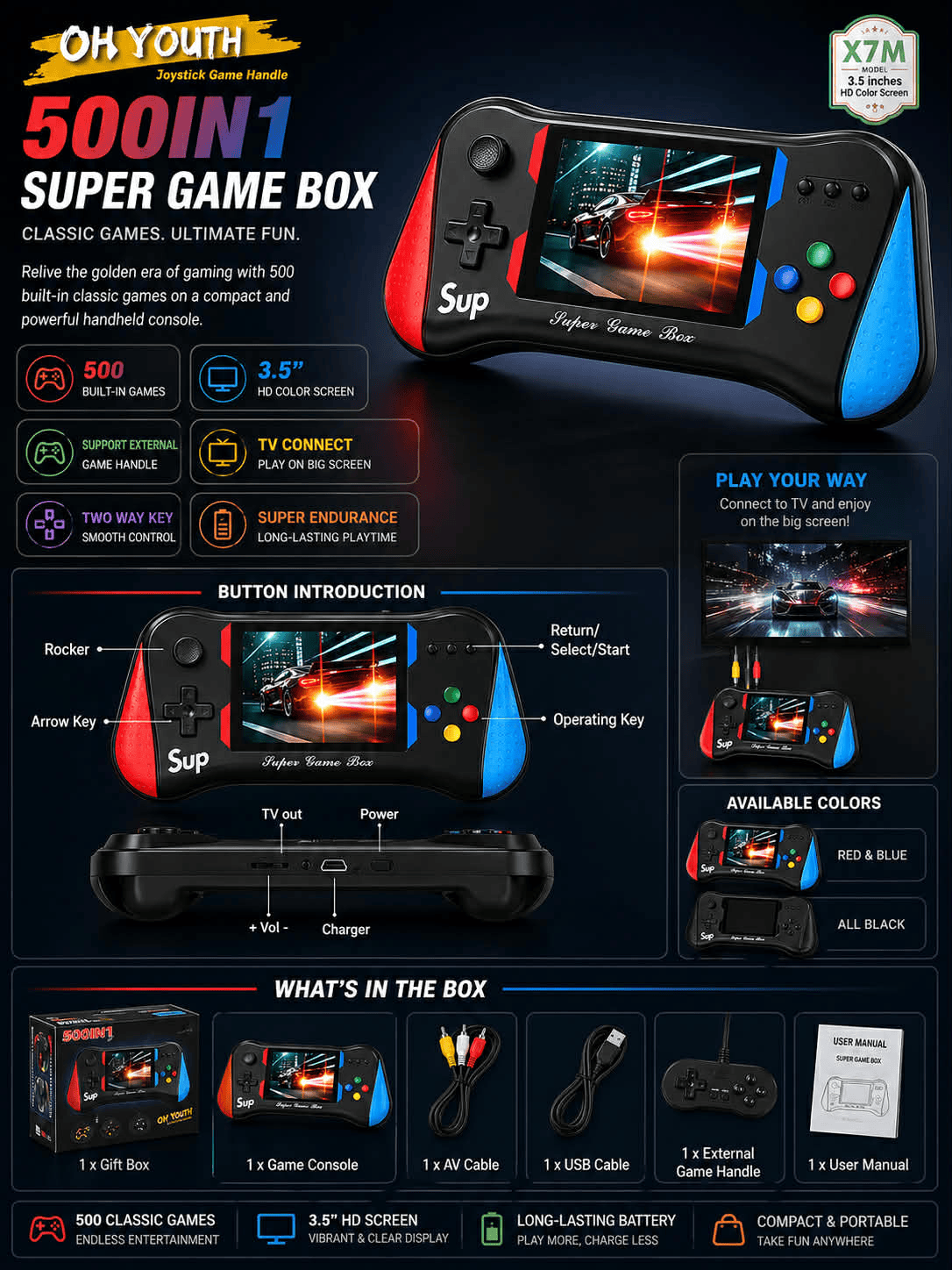 oh youth x7m joystick game console.